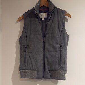 Banana Republic Gray Quilted Zip-Up Vest